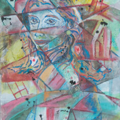"Improvisational Study #1" 24 in. X 36 in. mixed media on canvas. Currently in a private collection