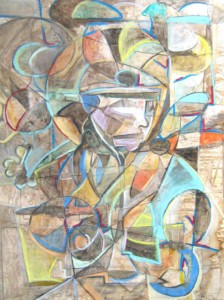 "Savannah Composition" 36 in. X 48 in. Mixed media collage on canvas. 2009