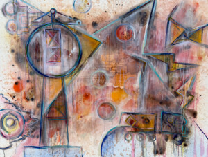 "Preponderance" 72 in. X 96 in. Mixed media painting on canvas
