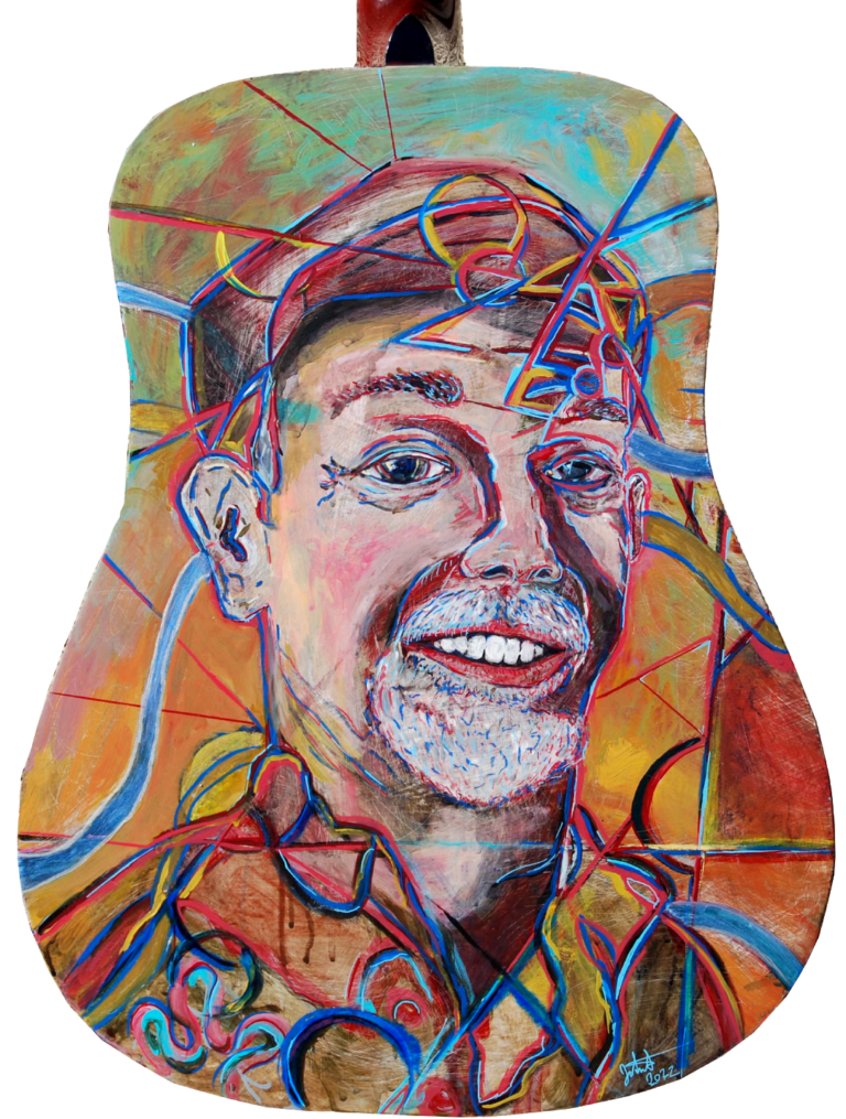 "Guitar Commission back" by artist Jason Stallings from 2021